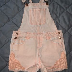 Girls Light Pink Overalls (Shorts)- Justice
